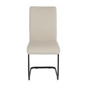 Landon Taupe Pu Black Leg Chair