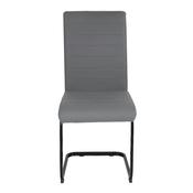 Landon Grey Pu Black Leg Chair