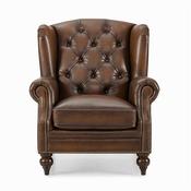 Windsor  Wing Chair Fixed Vintage Leather