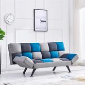 Benedict Sofa Bed Teal/Grey Patchwork image