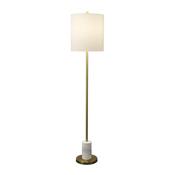 Obera Floor Lamp 158Cmh Antique Brass Marble Base With Straight Round Linen Shade