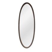 Brown Beige Long Oval Bevelled Mirror