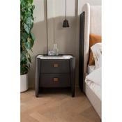 Rhea Bedside Table 2 Drawer Ebony image