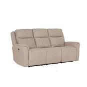 Rusto 3 Seater Electric Recliner Mushroom Fabric image