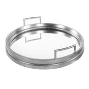 Amelia Mirrored Tray Rnd Silver