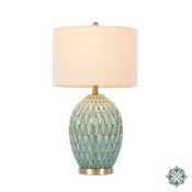 Gemma Ceramic Lamp Geometric Pattern Aqua