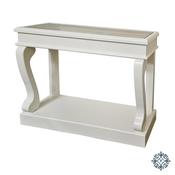 Scroll Console Table Antique Mirror Ivory 120Cm