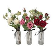 Rose With Glass Vase