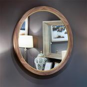 Round Mirror Wood/Gold 100Cm