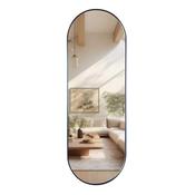 Modena Pill Shape Mirror Black 40X120cm