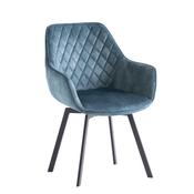 Lundy Swivel Dining Chair - Teal/Black Leg