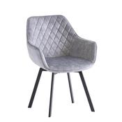 Lundy Swivel Dining Chair - Silver/Black Leg
