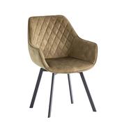 Lundy Swivel Dining Chair - Green/Black Leg