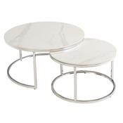 Tully Round Coffee Table Set - Italy White