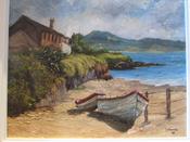 Boats on Ballydavid Beach by Irene Woods