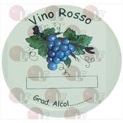 ROUND CERAMIC BADGE "RED WINE"