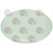 WHITE OVAL CERAMIC BADGE