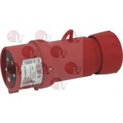 3-POLES THREE-PHASE PLUG+N+PE 16A IP44