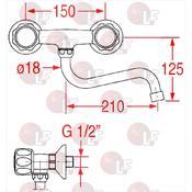 WALL MOUNTED TWO-HOLE TAP image