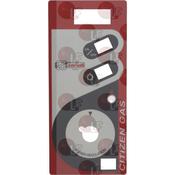 CONTROL PLATE GRAY-RED 340x150 mm