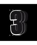 BlackBird Racing Number 3 (3pcs a pack)
