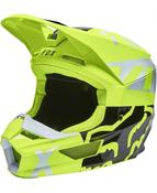 Fox Youth V1 Skew Helmet, ECE - Flo Yellow