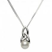Silver Celtic Pearl Pendant image