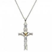 Claddagh Cross with Gold Heart