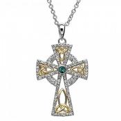 Vergoldetes Kreuz mit Kristallen