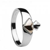 Silver and Rose Gold Claddagh Ring image