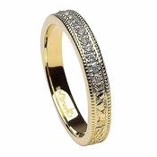 Schmale Diamant Claddagh Ehering