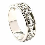 Herren-keltischer Knoten weißgold Claddagh