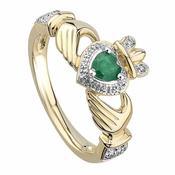 Claddagh Smaragd Verlobungsring