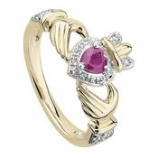 Claddagh Rubin Verlobungsring