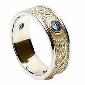 Bouclier celtique Bague avec Saphirs image