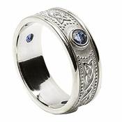 Bague Bouclier en Or Blanc avec Saphirs image