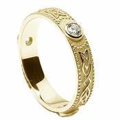 Bague de mariage en or avec diamants celtiques image