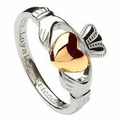 Bague Claddagh en argent avec coeur en or 10K image