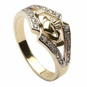 Bague Claddagh avec bordure CZ image