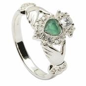 Bague CZ Agate Claddagh image