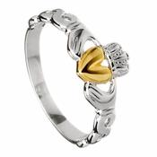 Silver Claddagh with Celtic Knot image