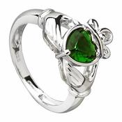 Bague Claddagh Zircone Verte image