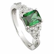 Anneau de noeud de Trinité avec CZ vert image