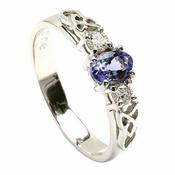 Bague de fiançailles en or blanc avec tanzanite image