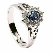 Saphir-Diamant-Cluster-Verlobungsring