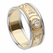 Herren Keltischen Krieger Diamantring mit Rand