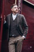 The O'Connor Brown Hunting Tweed Jacket with Moleskin Trim - 38 image