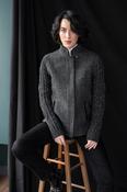 The Constance Smoke Herringbone Tweed Jacket With Charcoal Cable Knit Sleeve — Available to Preorder Now - 8 image