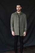 Men's Moss Green Tweed City Coat - 44