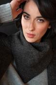 Smoke Herringbone Snood Scarf with Reversable Velvet — Available to Preorder Now image